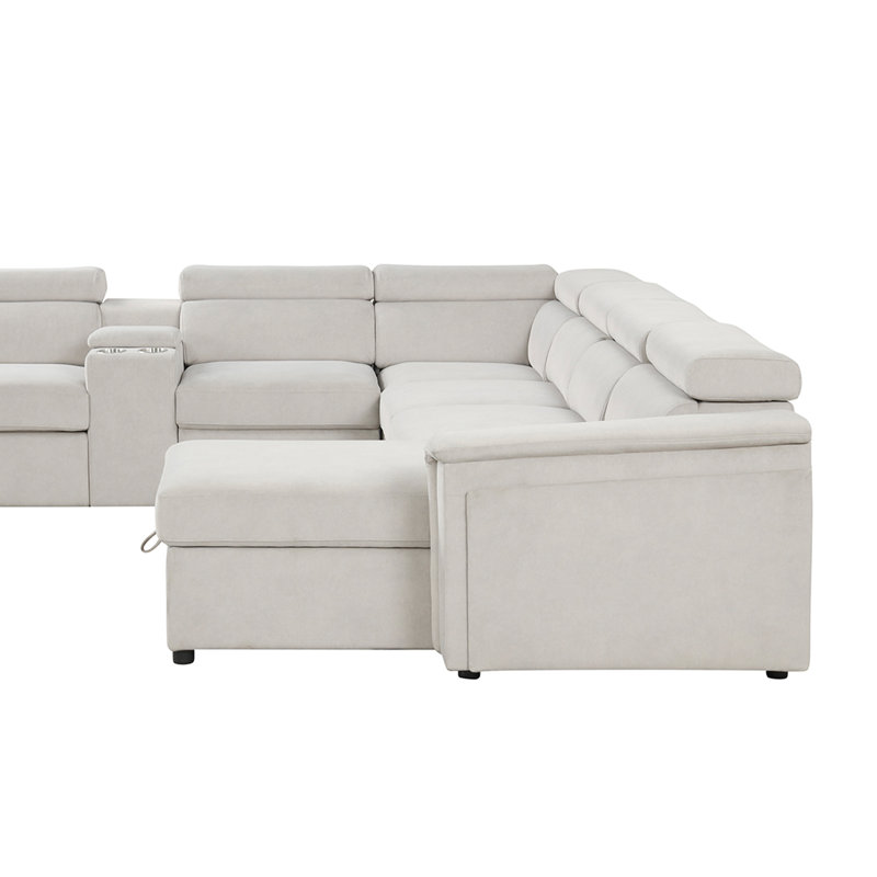 Brayden Studio® Jakiaya Sectional with Power Recliner and Storage